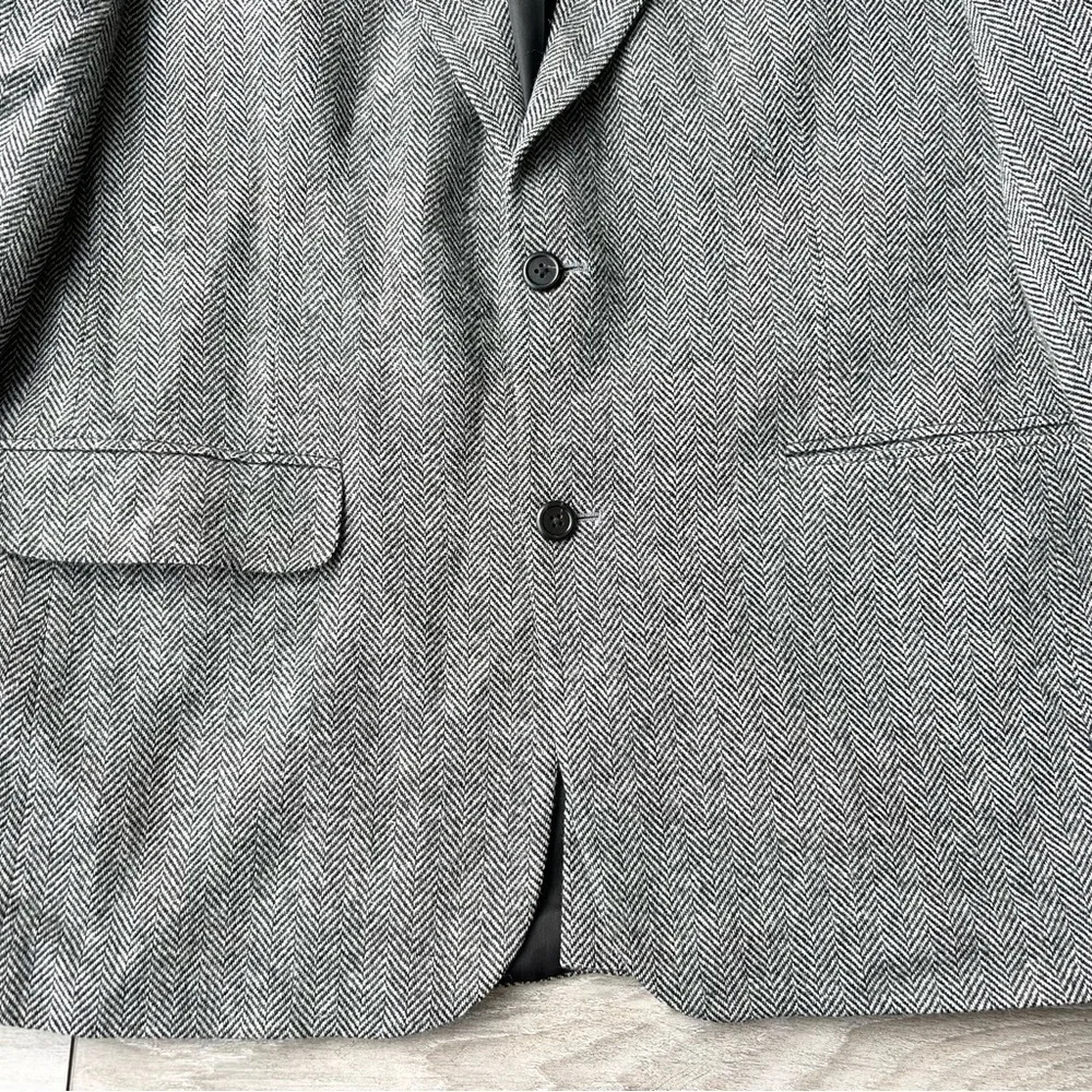 Land’s End Pure Wool Herringbone Tweed Blazer - Picture 4 of 16